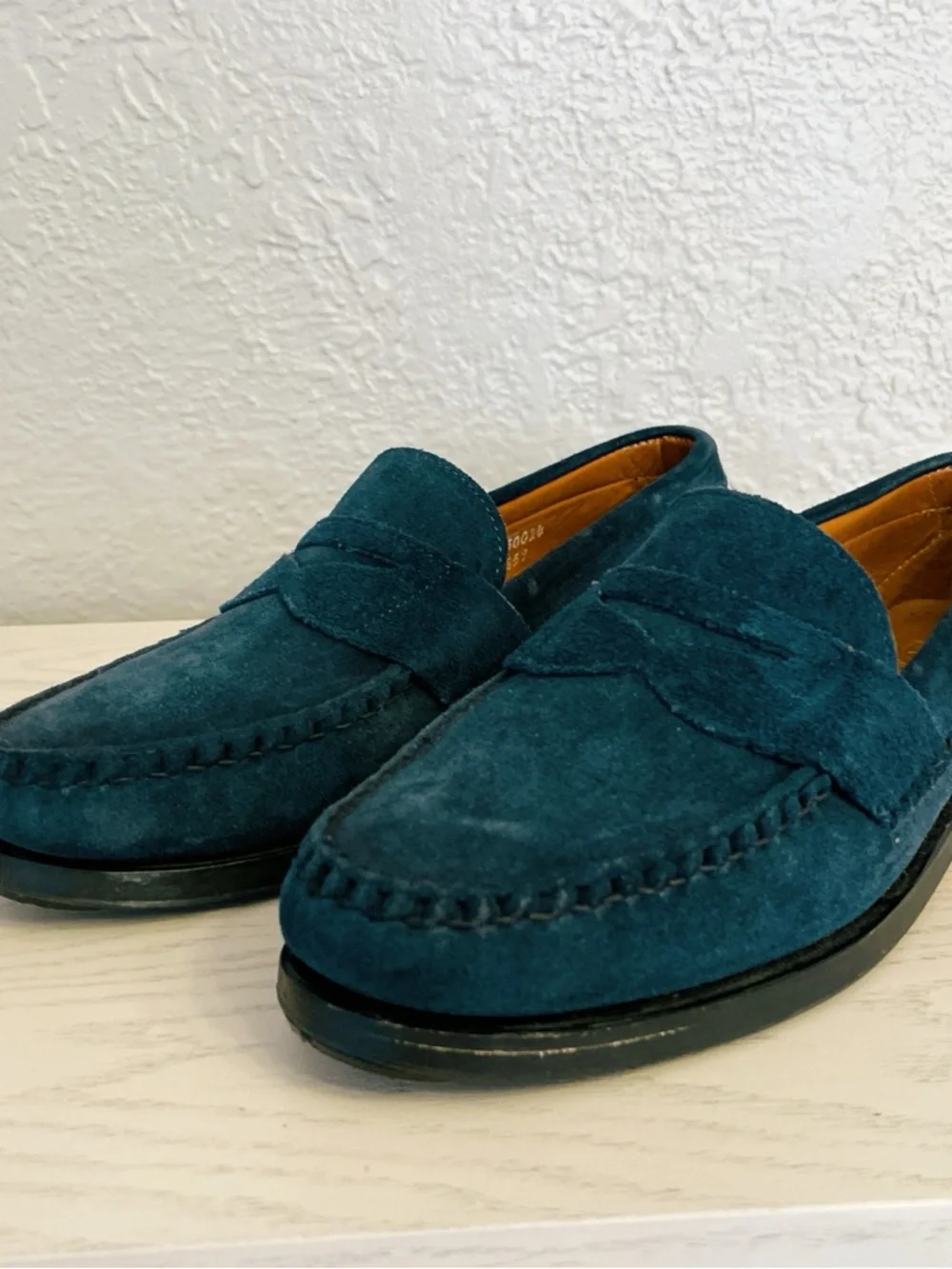 Allen Edmonds Cavanaugh Navy Suede Penny Loafers Men’s 8.5 Resoled USA Made